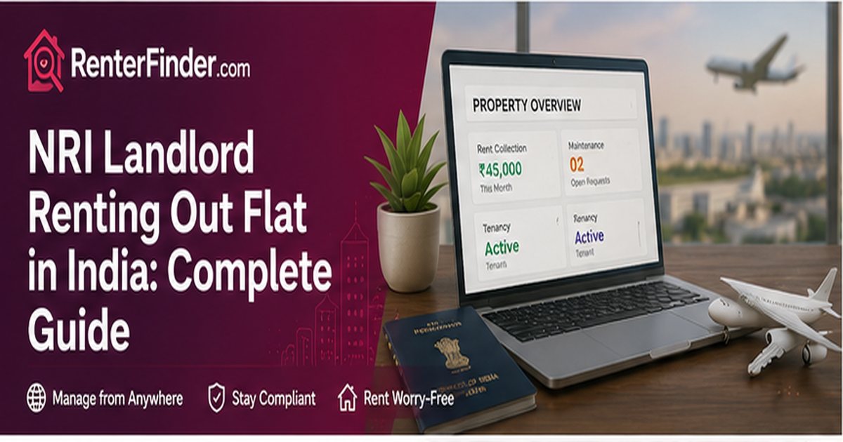 NRI landlord guide to renting out property in India - TDS rules, NRO accounts, Power of Attorney and remote property management on RenterFinder.