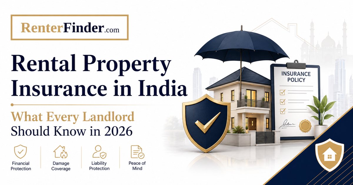 Indian landlord reviewing rental property insurance documents - landlord home insurance, tenant content cover, and what's actually covered in India.