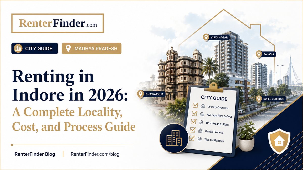 Indore cityscape in Madhya Pradesh, India - 2026 rental guide covering Vijay Nagar, Palasia, Bhanwar Kuan, and other prime localities for tenants in Indore.