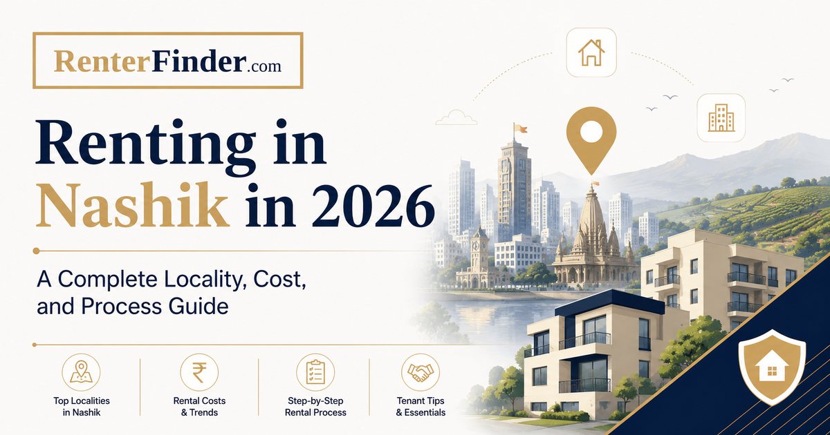 Nashik cityscape in Maharashtra, India - 2026 rental guide covering College Road, Gangapur Road, Indira Nagar, and other prime localities for tenants.
