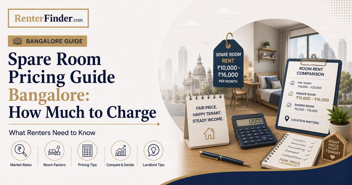 Spare room pricing guide for Bangalore 2026 - how to set the right flatmate rent on RenterFinder.